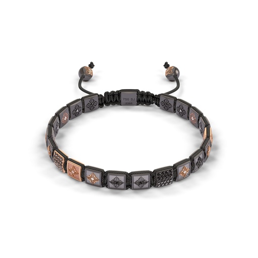 Shamballa Jewels Rose & Black Gold Diamond 6mm Lock Bead Bracelet