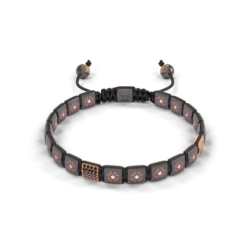 Shamballa Jewels Rose & Black Gold Diamond 6mm Lock Bead Bracelet