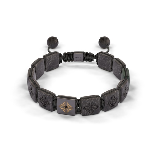 Shamballa Jewels Yellow & Black Gold Diamond 10mm Lock Bead Bracelet