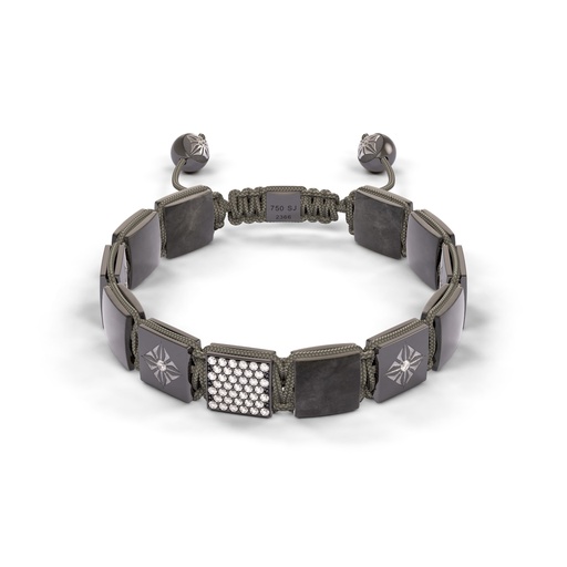 Shamballa Jewels Black Gold Diamond & Sapphire 10mm Lock Bead Bracelet