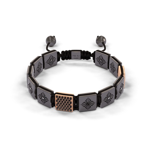 Shamballa Jewels Rose & Black Gold Diamond 10mm Lock Bead Bracelet