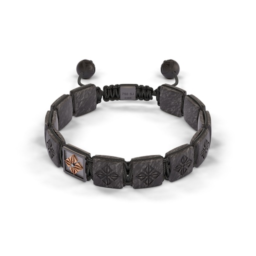 Shamballa Jewels Rose Black & Carbon Diamond 10mm Lock Bead Bracelet