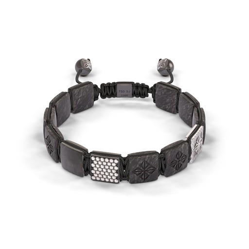 Shamballa Jewels Rose Black & Carbon Diamond & Ruby 10mm Lock Bead Bracelet