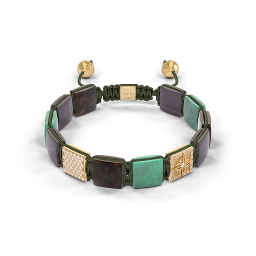 Shamballa Jewels Rose Gold Diamond Sapphire Emerald & Amethyst 10mm Lock Bead Bracelet