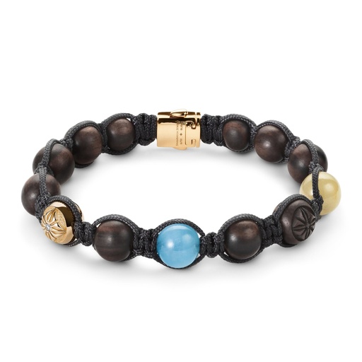 Shamballa Jewels Yellow & Wood Sapphire & Aquamarine 10mm Braided Bead Bracelet