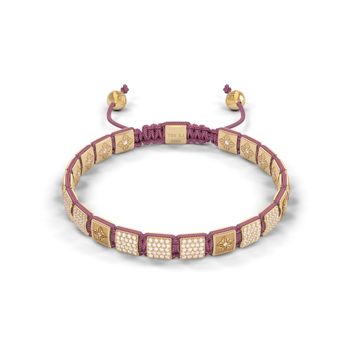 Shamballa Jewels Yellow Gold Diamond 6mm Lock Bead Bracelet