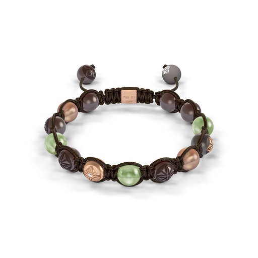 Shamballa Jewels Rose & Black Gold Sapphire Moonstone & Ceramic 8mm Braided Bead Bracelet