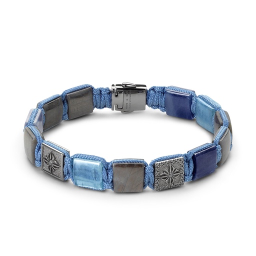 Shamballa Jewels Black Gold Diamond Sapphire & Aquamarine 10mm Lock Bead Bracelet