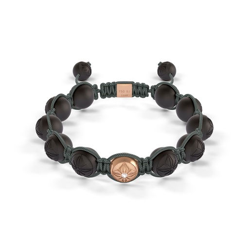 [D243906] Shamballa Jewels Rose Gold Diamond 10mm Braided Bead Bracelet