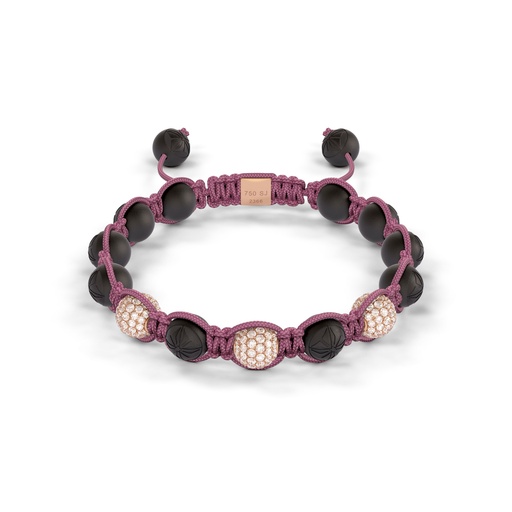[D243952] Shamballa Jewels Rose Gold Diamond 8mm Braided Bead Bracelet