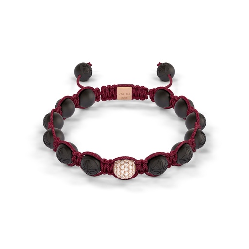 [D243957] Shamballa Jewels Rose Gold Diamond 8mm Braided Bead Bracelet