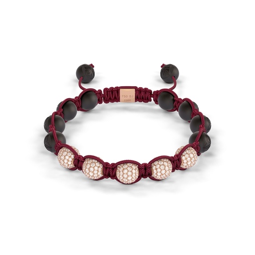 [D243959] Shamballa Jewels Rose Gold Diamond 8mm Braided Bead Bracelet