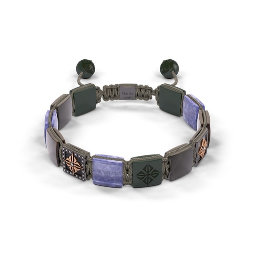Shamballa Jewels Rose & Black Gold Diamond Sapphire & Tanzanite 10mm Lock Bead Bracelet