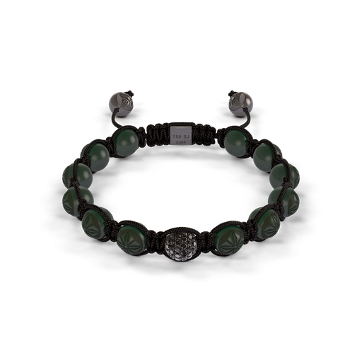 [D247508] Shamballa Jewels Black Gold Ceramic 8mm Braided Bead Bracelet