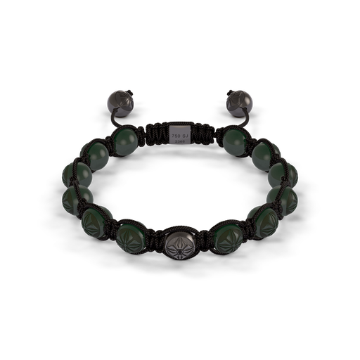 [D247510] Shamballa Jewels Black Gold Ceramic 8mm Braided Bead Bracelet