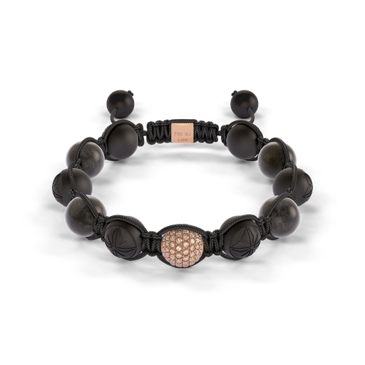 [D247550] Shamballa Jewels Rose Gold Diamond & Sapphire 10mm Braided Bead Bracelet