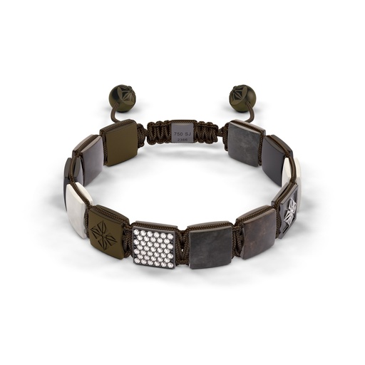 Shamballa Jewels Black Gold Diamond Sapphire Ceramic & Moonstone 10mm Lock Bead Bracelet