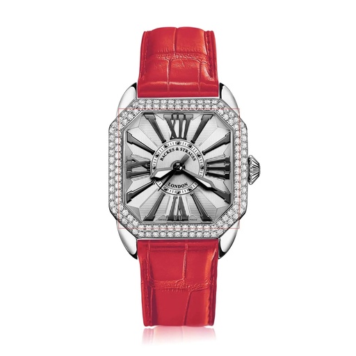 [BY33MAD2R.ST.SP.WBR] Berkeley 33 Stainless Steel Watch White Dial With Black Roman Markers Diamond Bezel