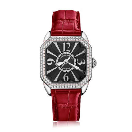 [BY33MAD2R.ST.SP.BWA] Berkeley 33 Stainless Steel Watch Black Dial With White Arabic Markers Diamond Bezel