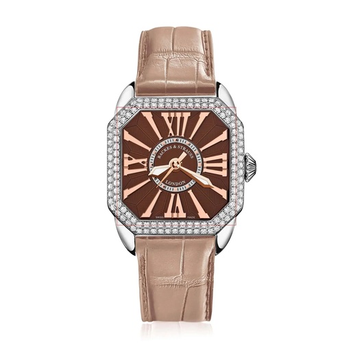 [BY33MAD2R.ST.SP.CHRR] Berkeley 33 Stainless Steel Watch Brown Dial With Rose Roman Markers Diamond Bezel