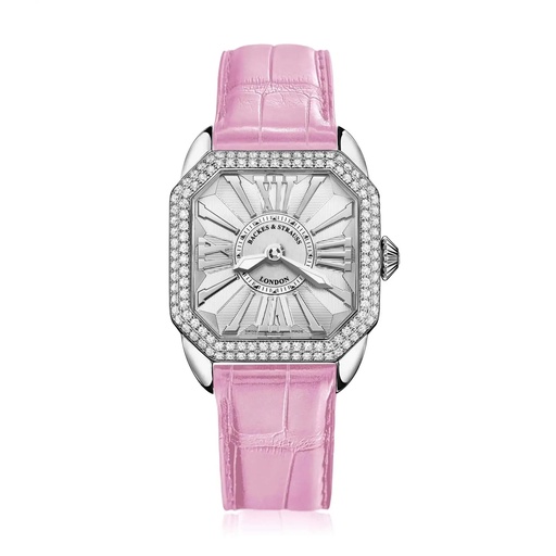[BY29QZD2R.ST.SP.WWR] Berkeley 29 Stainless Steel Watch White Dial With White Roman Markers Diamond Bezel