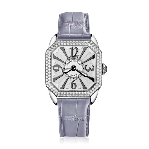 [BY29QZD2R.ST.SP.WBA] Berkeley 29 Stainless Steel Watch White Dial With Black Arabic Markers Diamond Bezel