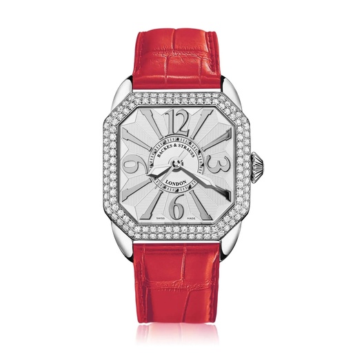 [BY37MAST.D2R.ST.SP.WWA] Berkeley 37 Stainless Steel Watch White Dial With White Arabic Markers Diamond Bezel