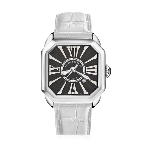 [BY40MA.ST.BWR] Berkeley Stainless Steel Watch Black Dial With White Roman Markers