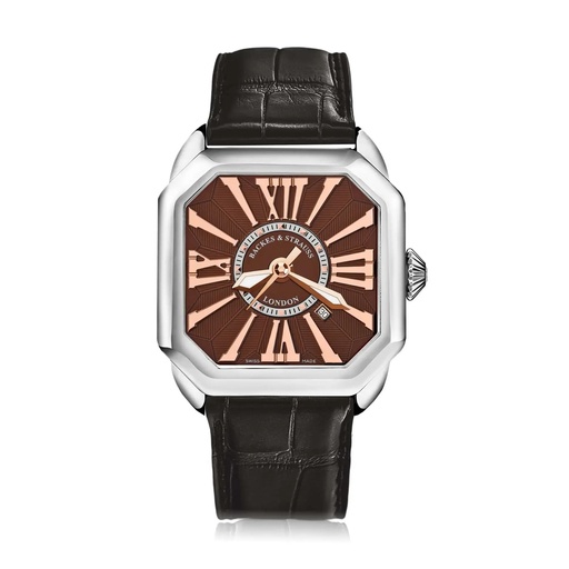 [BY40MA.ST.CHRR] Berkeley Stainless Steel Watch Brown Dial With Rose Roman Markers