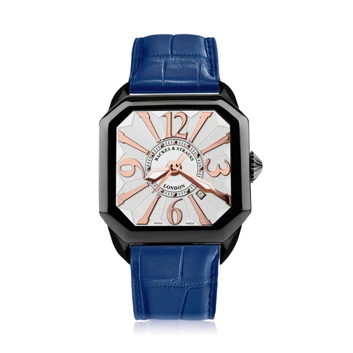 [BY40MABK.STEEL.WRA] Berkeley Black Steel Watch White Dial With Rose Arabic Markers