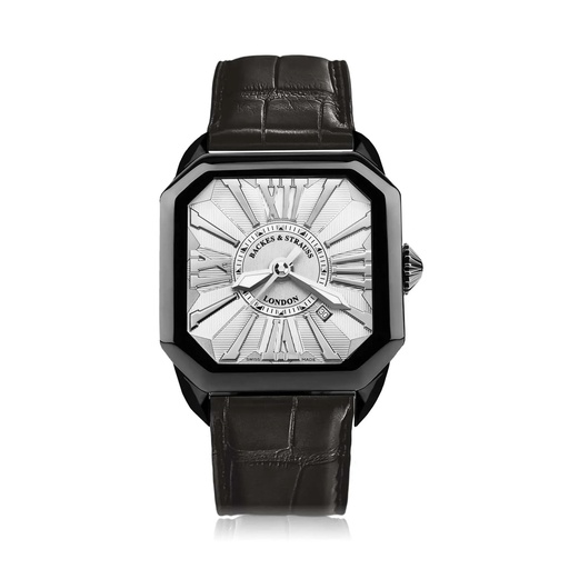 [BY40MABK.STEEL.WWR] Berkeley Black Steel Watch White Dial With White Roman Markers