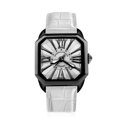 [BY40MABK.STEEL.WBR] Berkeley Black Steel Watch White Dial With Black Roman Markers