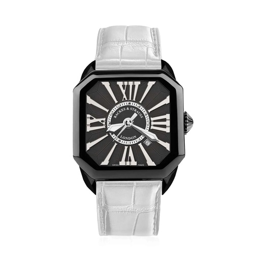 [BY40MABK.STEEL.BWR] Berkeley Black Steel Watch Black Dial With White Roman Markers