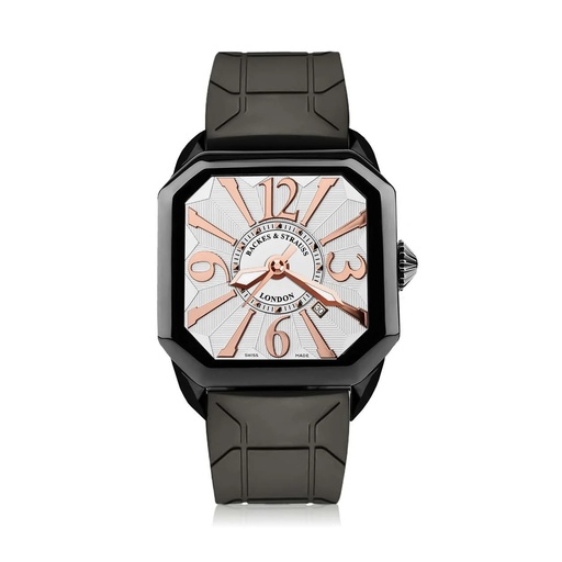 [BY40MABK.STEEL.WRA.BB] Berkeley Black Steel Watch White Dial With Rose Arabic Markers