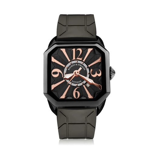 [BY40MABK.STEEL.BRA.BB] Berkeley Black Steel Watch Black Dial With Rose Arabic Markers