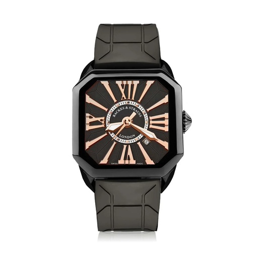 [BY40MABK.STEEL.BRR.BB] Berkeley Black Steel Watch Black Dial With Rose Roman Markers