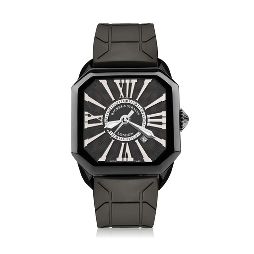 [BY40MABK.STEEL.BWR.BB] Berkeley Black Steel Watch Black Dial With White Roman Markers