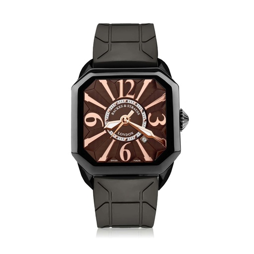 [BY40MABK.STEEL.CHRA.BB] Berkeley Black Steel Watch Brown Dial With Rose Arabic Markers