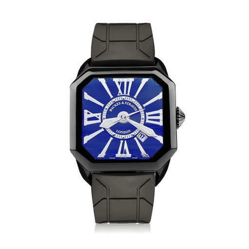 [BY40MABK.STEEL.BLWR.BB] Berkeley Black Steel Watch Blue Dial With White Roman Markers