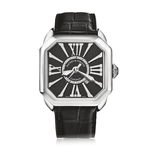 [BY43MA.ST.BWR] Berkeley Stainless Steel Watch Black Dial With White Roman Markers