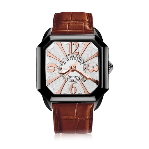 [BY43MABK.STEEL.WRA] Berkeley Black Steel Watch White Dial With Rose Arabic Markers