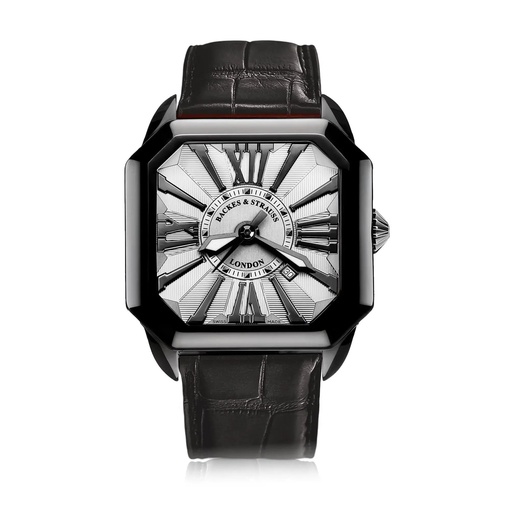 [BY43MABK.STEEL.WBR] Berkeley Black Steel Watch White Dial With Black Roman Markers