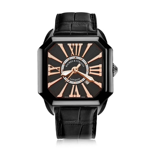 [BY43MABK.STEEL.BRR] Berkeley Black Steel Watch Black Dial With Rose Roman Markers