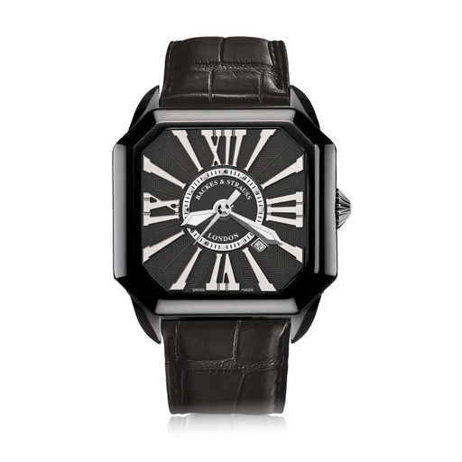 [BY43MABK.STEEL.BWR] Berkeley Black Steel Watch Black Dial With White Roman Markers
