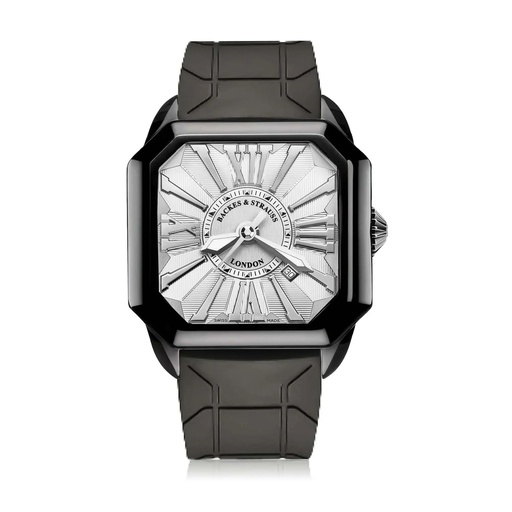 [BY43MABK.STEEL.WWR.RUB.BLACK] Berkeley Black Steel Watch Black Rubber Strap Dial With White Markers