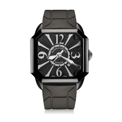 [BY43MABK.STEEL.BWA.RUB.BLACK] Berkeley Black Steel Watch Black Rubber Strap Dial With Black Markers