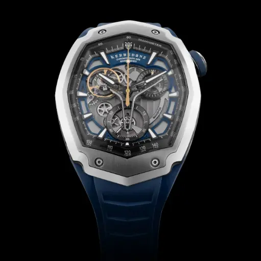 Maxspor GR8 Polished Titanium Moonlight Blue Dial
