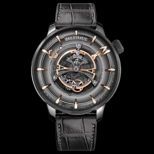 Maximus Tourbillon Black DLC Titanium Gold Dial