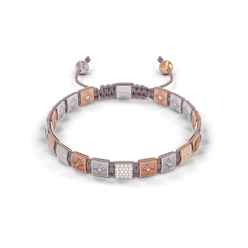 [D253670] Shamballa Jewels - White Gold & Rose Gold White Diamond 6mm Lock Bracelet