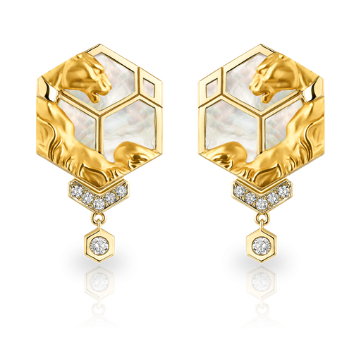 [0014.1#7350] Earrings Hexagon